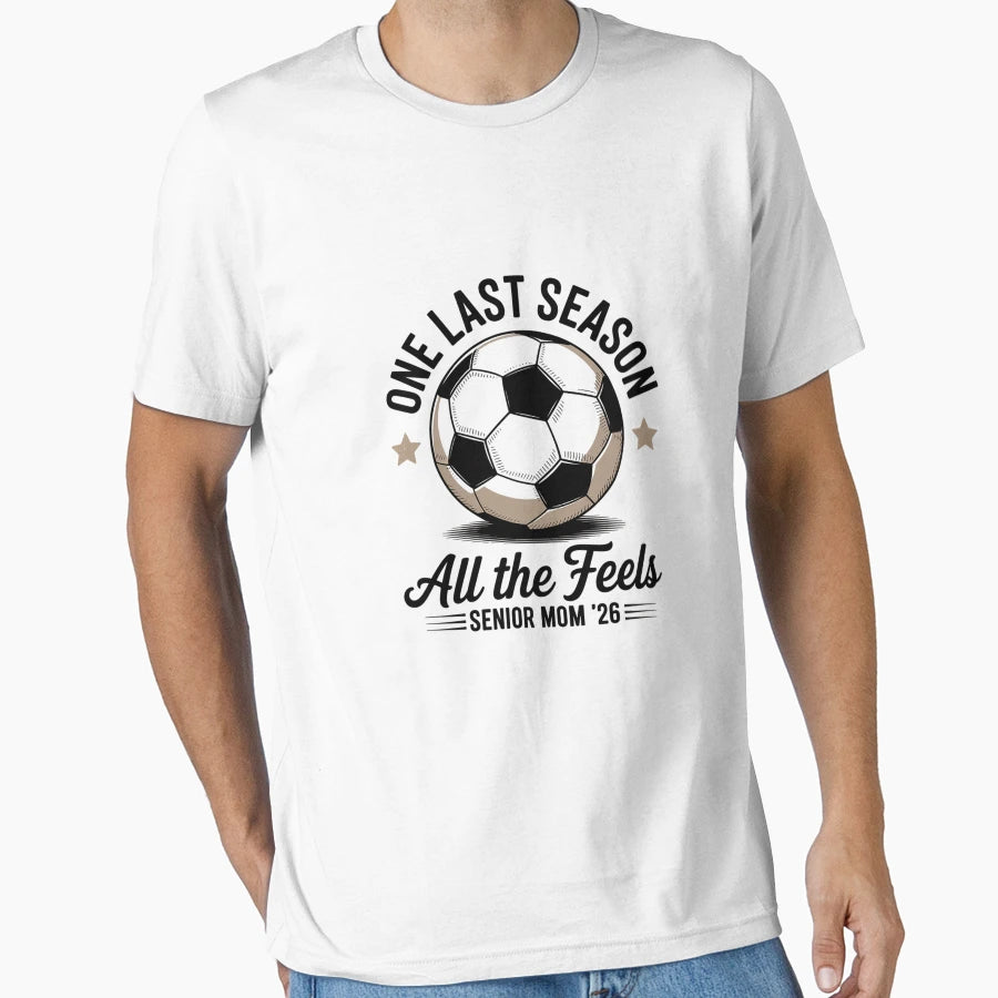 Soccer Senior Mom 2026 Distressed T-Shirt - Casual Everyday Wear for Adults - T-Shirt, Sweatshirt, Hoodie