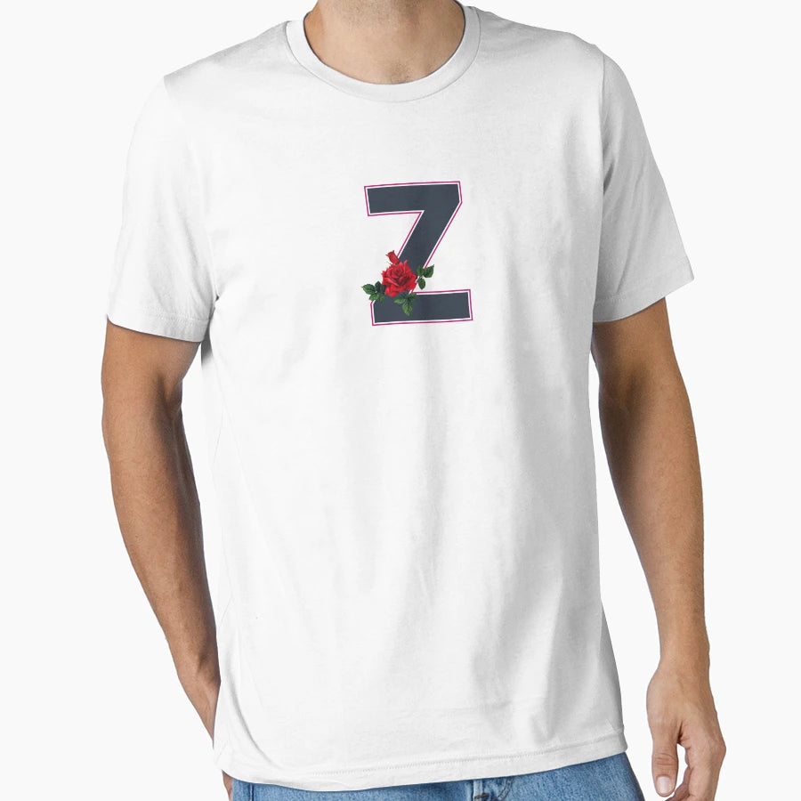 Rose Initial Z Letter Romantic Gift T-Shirt - Trendy Graphic Men Women - T-Shirt, Sweatshirt, Hoodie