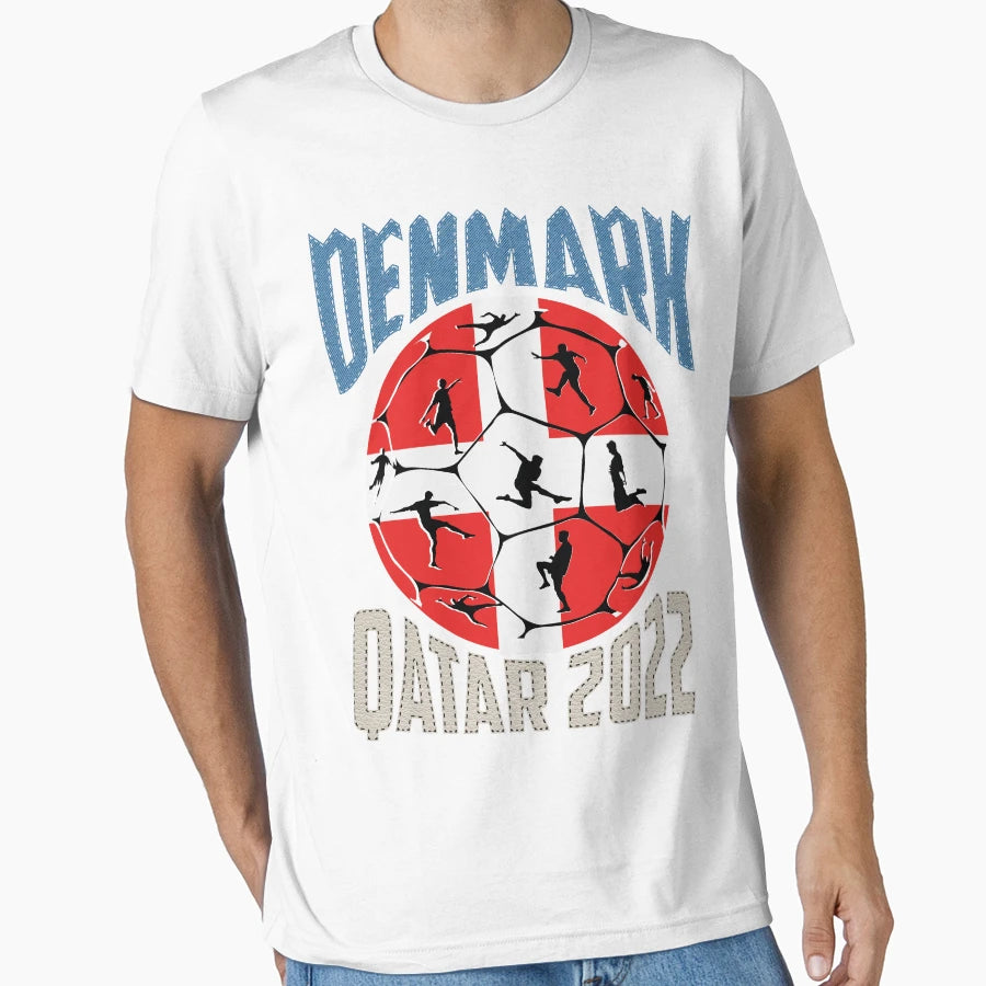 Denmark World Cup Qatar 2022 T-Shirt - Custom Art Print for Adults - T-Shirt, Sweatshirt, Hoodie