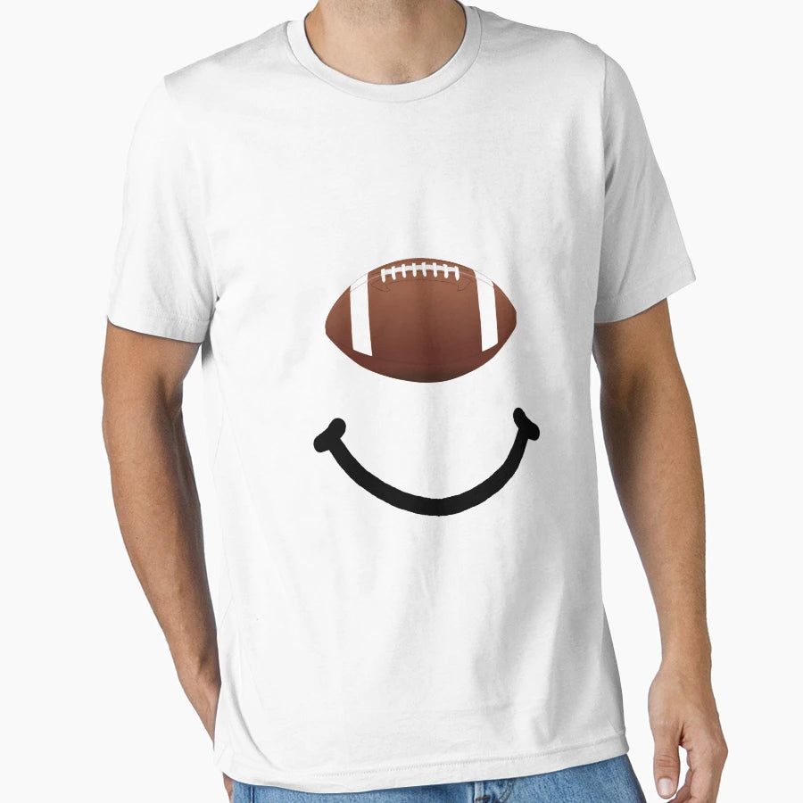Football Smile T-Shirt - Minimalist Print Men Women - T-Shirt, Sweatshirt, Hoodie