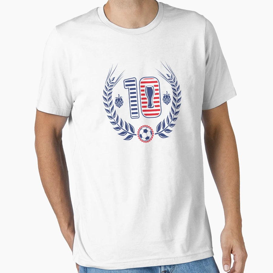 Beer And Soccer Usas Colours T-Shirt - Fun Novelty Design Men Women - T-Shirt, Sweatshirt, Hoodie