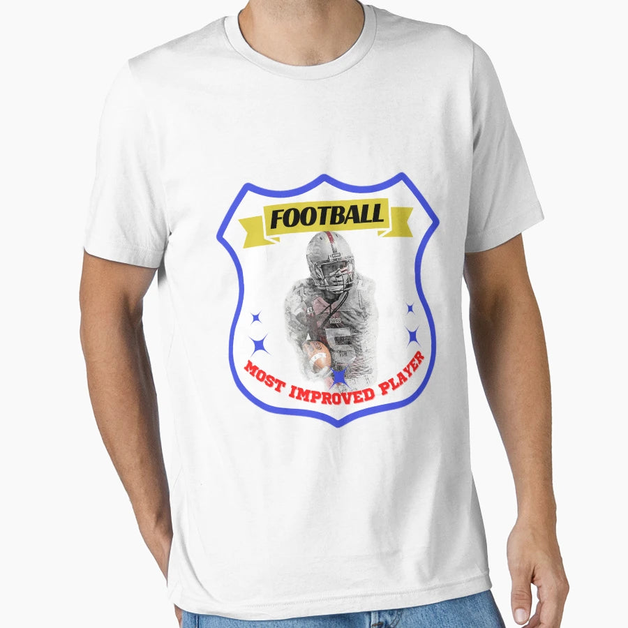 Most Improved Player Crest Football T-Shirt - Fun Novelty Design Unisex - T-Shirt, Sweatshirt, Hoodie