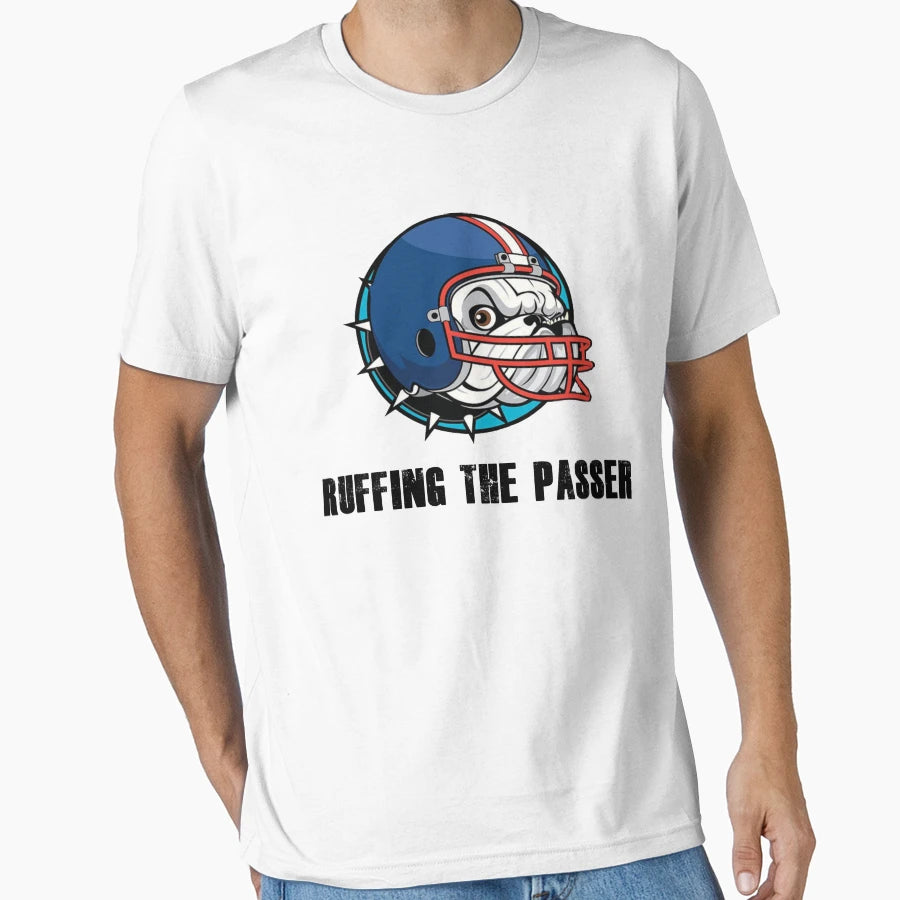 Funny Dog Funny Football Ruffing T-Shirt - Trendy Graphic for Adults - T-Shirt, Sweatshirt, Hoodie