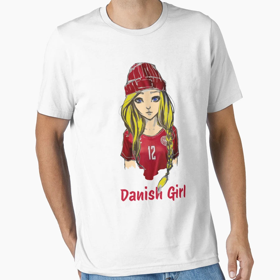 Danish Football Fan T-Shirt - Minimalist Print for Adults - T-Shirt, Sweatshirt, Hoodie