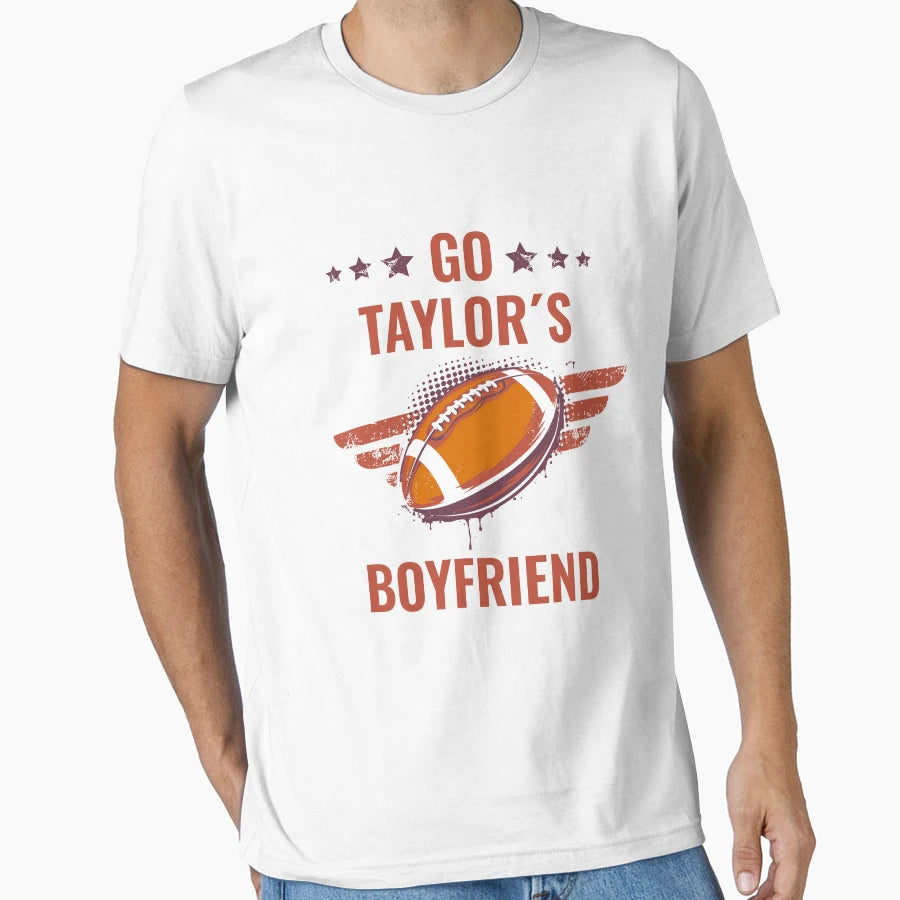 Go Taylors Boyfriend Football White T-Shirt - Unique Graphic for Adults - T-Shirt, Sweatshirt, Hoodie
