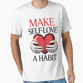 Make Self Love A Habit Mental Health Awareness Heart - Adult & Kids T-Shirts, Sweatshirts & Hoodies apparel design preview 1