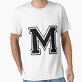 Letter M Black T-Shirt - Minimalist Print Men Women - T-Shirt, Sweatshirt, Hoodie