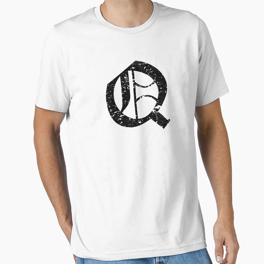 Capital Letter Q Eroded Distressed T-Shirt - Novelty Apparel for Adults - T-Shirt, Sweatshirt, Hoodie