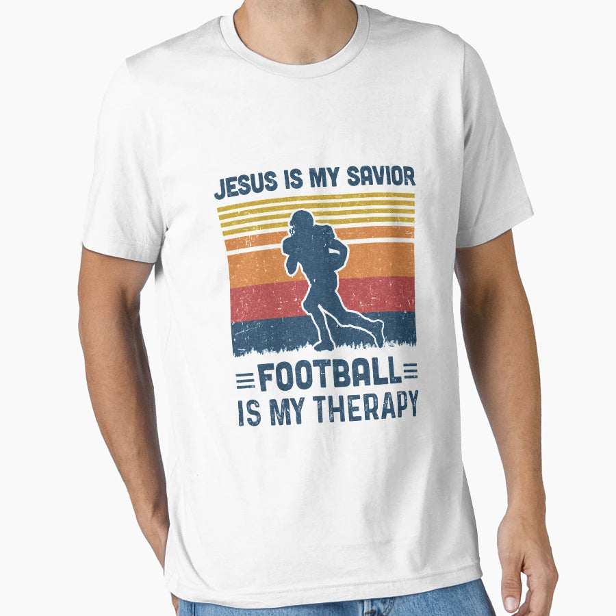 Jesus Is My Savior Football Is My T-Shirt - Novelty Apparel Men Women - T-Shirt, Sweatshirt, Hoodie