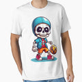 Cartoon Skull Playing Soccer T-Shirt - Graphic Print Men Women - T-Shirt, Sweatshirt, Hoodie