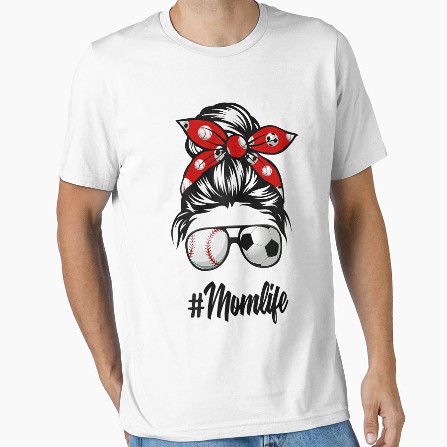 Classy Mom Life Soccer Messy Bun T-Shirt - Streetwear Style for Adults - T-Shirt, Sweatshirt, Hoodie