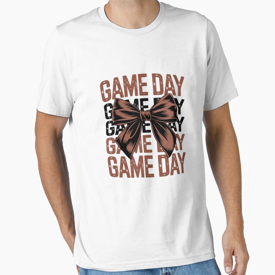 Coquette Bow Game Day American T-Shirt - Custom Art Print Men Women - T-Shirt, Sweatshirt, Hoodie