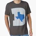 D Texas Silver B Ball Blue T-Shirt - Aesthetic Graphic for Adults - T-Shirt, Sweatshirt, Hoodie