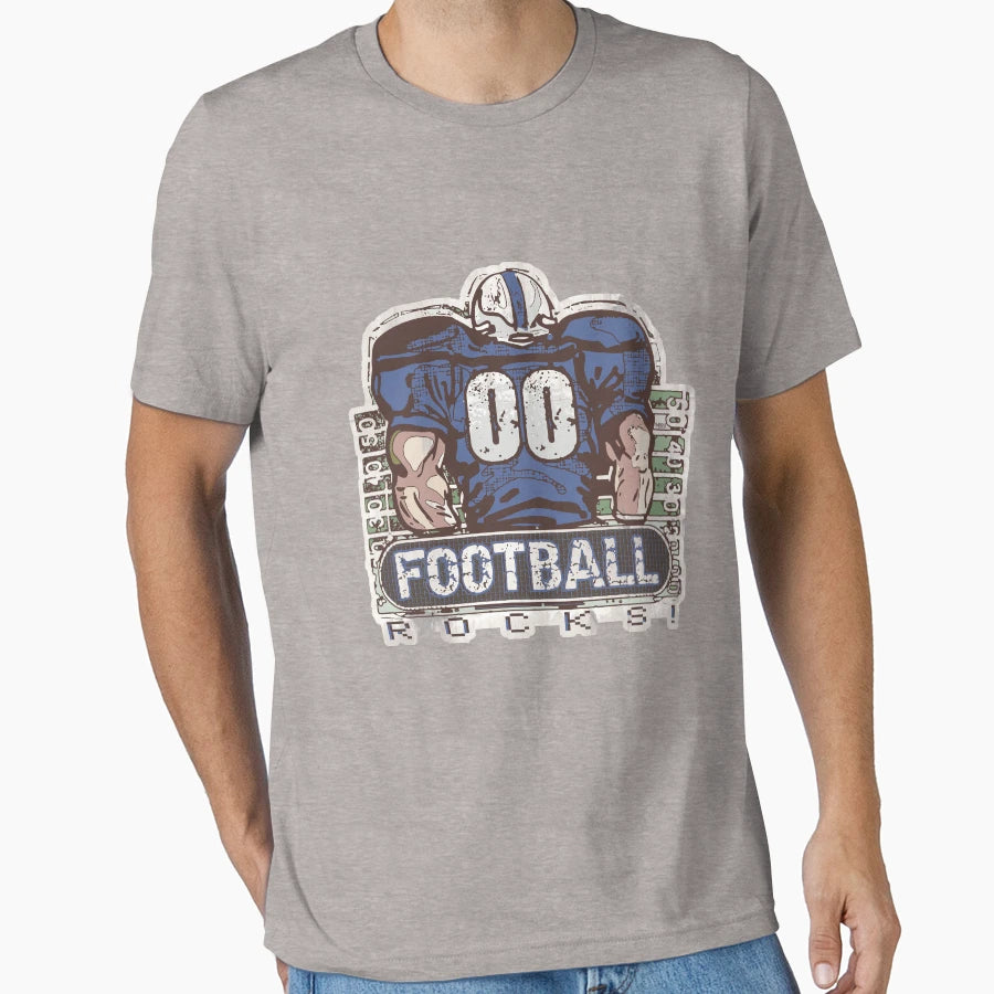 00 Football Rocks Blue Team T-Shirt - Trendy Graphic for Adults - T-Shirt, Sweatshirt, Hoodie