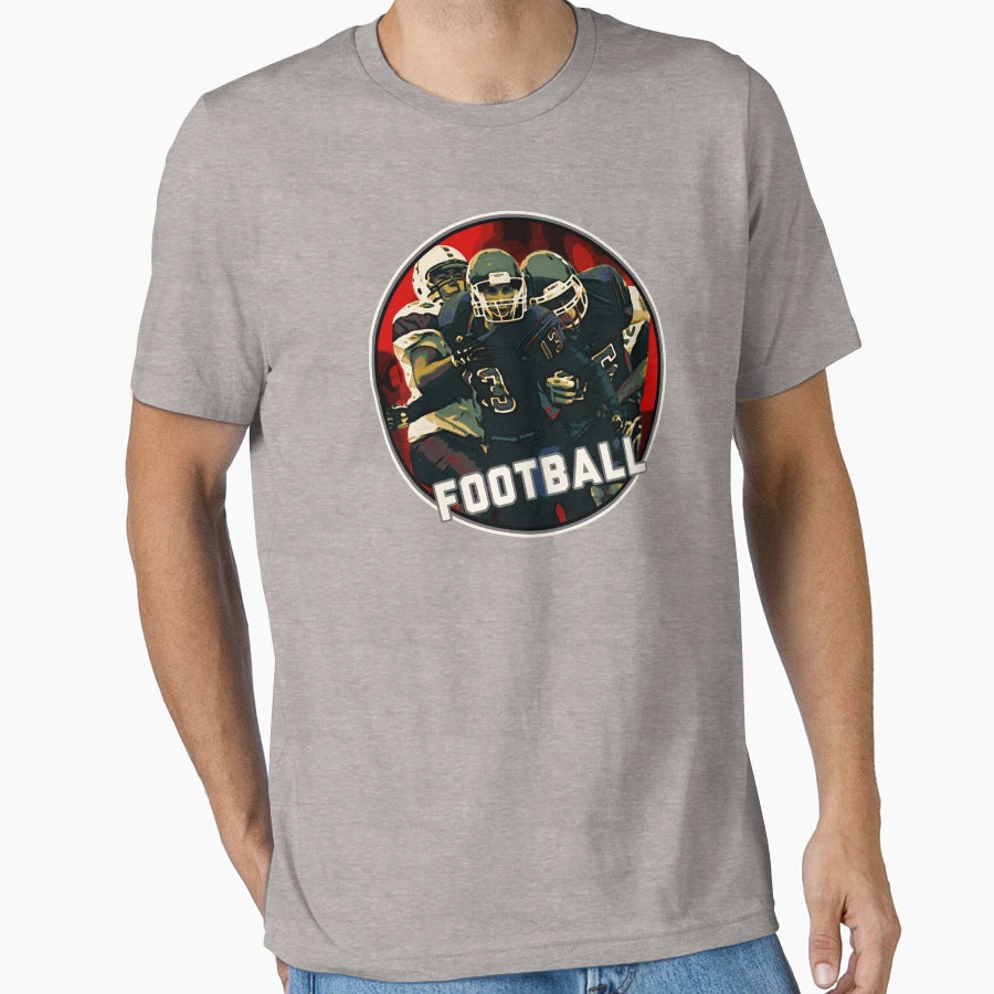 Football Season Red Art Helmet Jersey T-Shirt - Streetwear Style Men Women - T-Shirt, Sweatshirt, Hoodie
