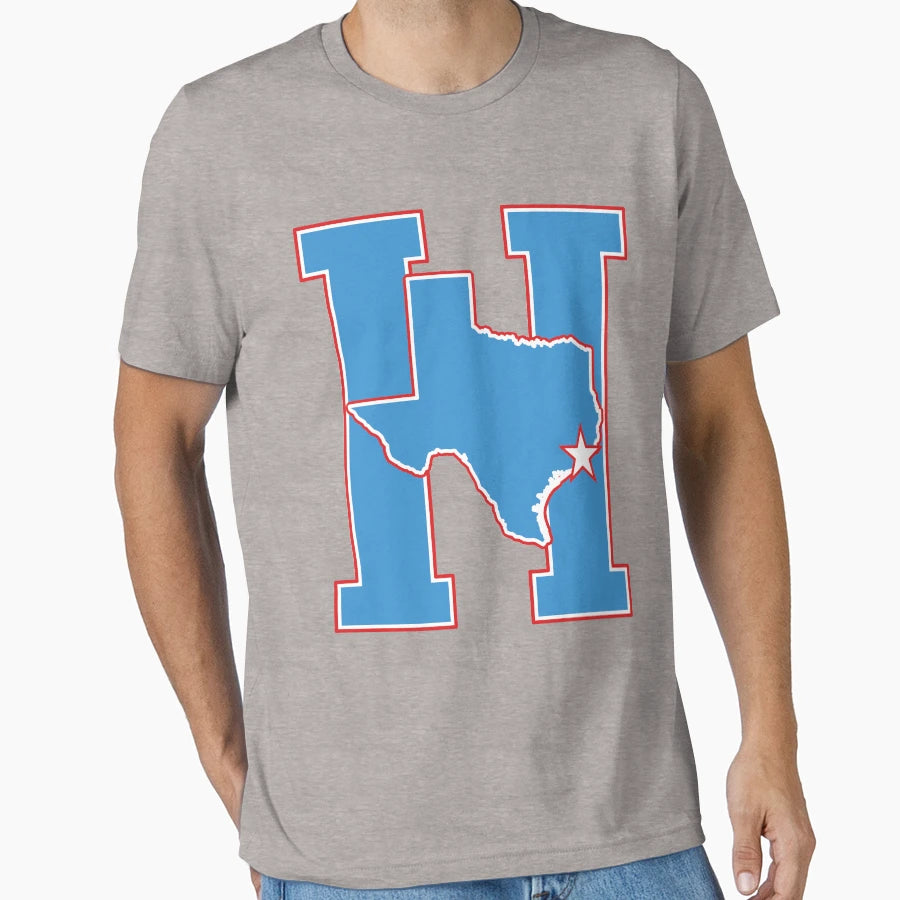 Houston Texas H Town Throwback T-Shirt - Aesthetic Graphic Men Women - T-Shirt, Sweatshirt, Hoodie