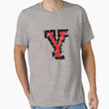 Letter Y Distressed Two Color Black Red T-Shirt - Graphic Print Unisex - T-Shirt, Sweatshirt, Hoodie