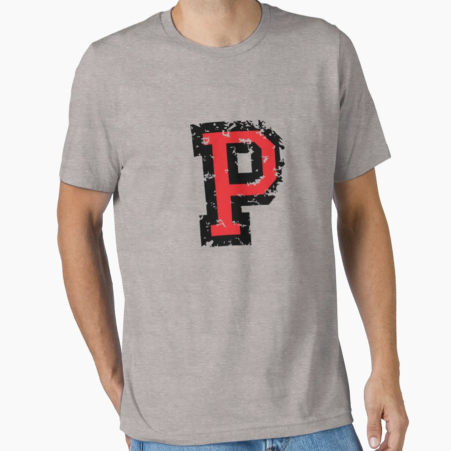 Letter P Distressed Two Color T-Shirt - Casual Everyday Wear for Adults - T-Shirt, Sweatshirt, Hoodie