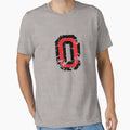 Letter O Distressed Two Color Black T-Shirt - Streetwear Style for Adults - T-Shirt, Sweatshirt, Hoodie