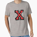 Letter X Distressed Two Color Black T-Shirt - Trendy Graphic for Adults - T-Shirt, Sweatshirt, Hoodie
