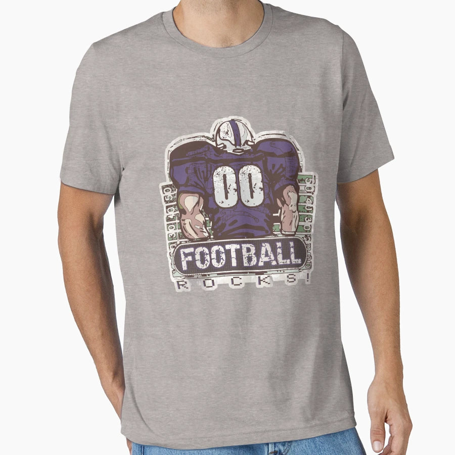 00 Football Rocks Purple Team T-Shirt - Fun Novelty Design for Adults - T-Shirt, Sweatshirt, Hoodie