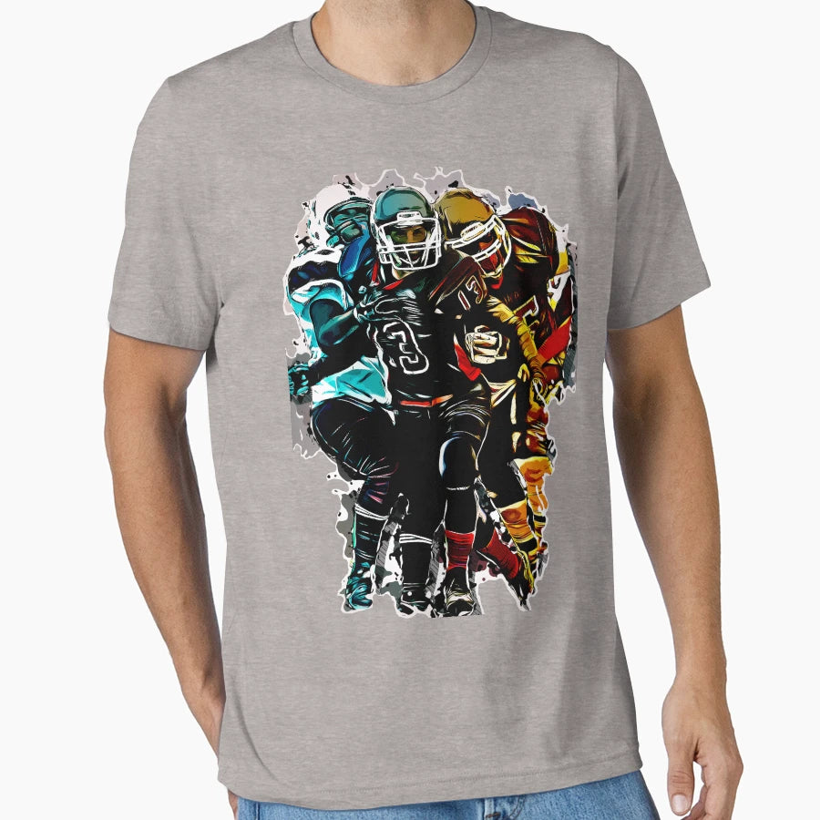 Football Sports Fantasy Game Clipart T-Shirt - Minimalist Print Men Women - T-Shirt, Sweatshirt, Hoodie