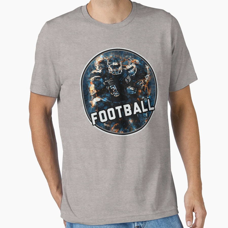 Football Team Hot Red Blue Fire Art T-Shirt - Trendy Graphic Men Women - T-Shirt, Sweatshirt, Hoodie