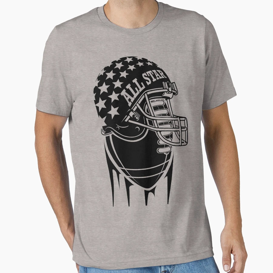 American Football Allstar Helmet T-Shirt - Trendy Graphic for Adults - T-Shirt, Sweatshirt, Hoodie