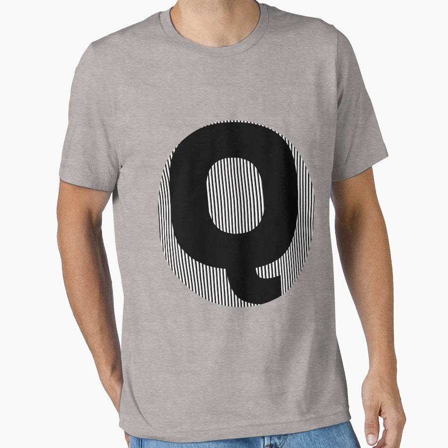 Letter Black Q T-Shirt - Novelty Apparel Men Women - T-Shirt, Sweatshirt, Hoodie