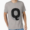 Letter Black Q T-Shirt - Novelty Apparel Men Women - T-Shirt, Sweatshirt, Hoodie