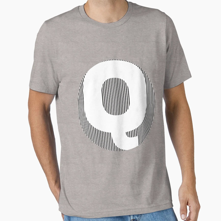 Letter White Q T-Shirt - Minimalist Print for Adults - T-Shirt, Sweatshirt, Hoodie