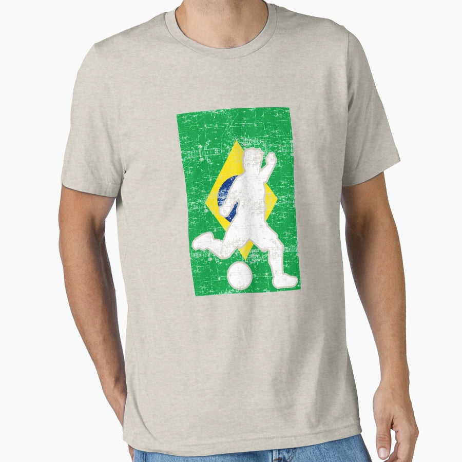 Brazil Flag Soccer Player T-Shirt - Streetwear Style Men Women - T-Shirt, Sweatshirt, Hoodie