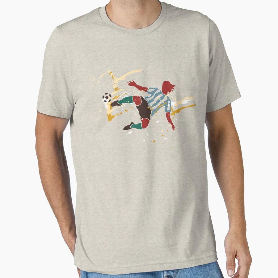 Footballer Or Soccer Player Kick Ball T-Shirt - Graphic Print for Adults - T-Shirt, Sweatshirt, Hoodie