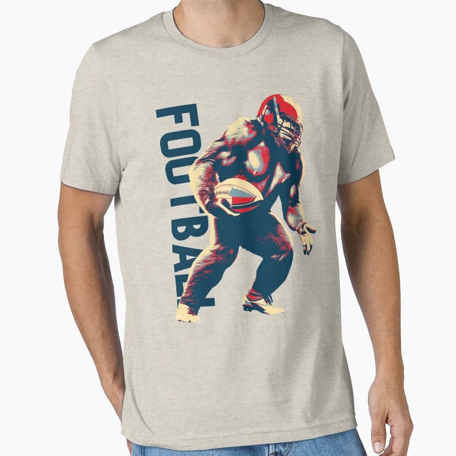 Bigfoot Football Player Believe T-Shirt - Unique Graphic Unisex - T-Shirt, Sweatshirt, Hoodie
