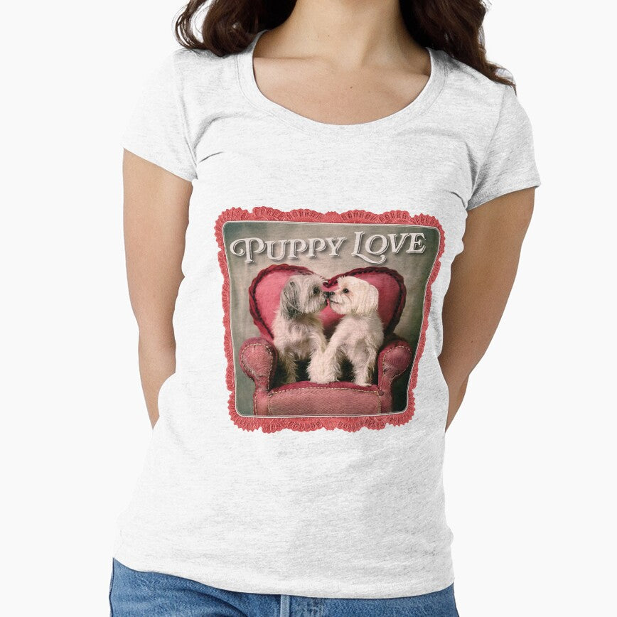 "Puppy Love" Morkie Valentine's Day by Grace-n-Gussy - Adult & Kids T-Shirts, Sweatshirts & Hoodies apparel design preview 1
