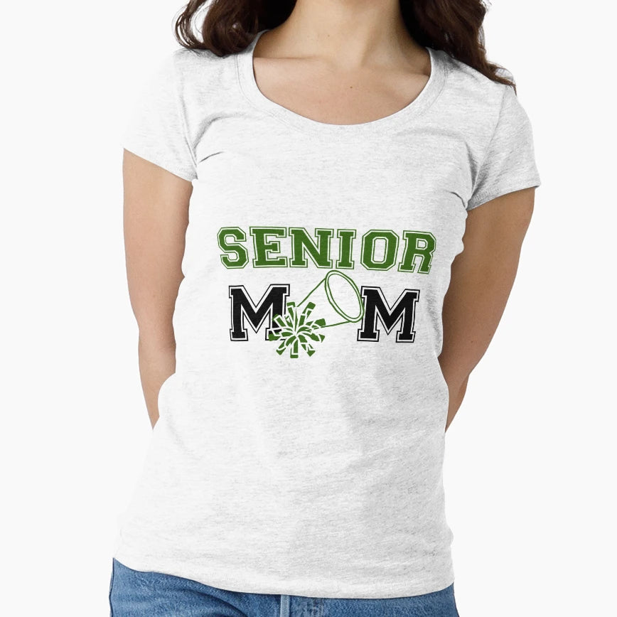 Senior Cheer Mom Green And Black T-Shirt - Custom Art Print Men Women - T-Shirt, Sweatshirt, Hoodie