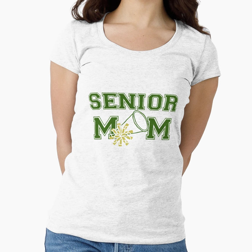 Senior Cheer Mom Deep Green T-Shirt - Casual Everyday Wear Men Women - T-Shirt, Sweatshirt, Hoodie