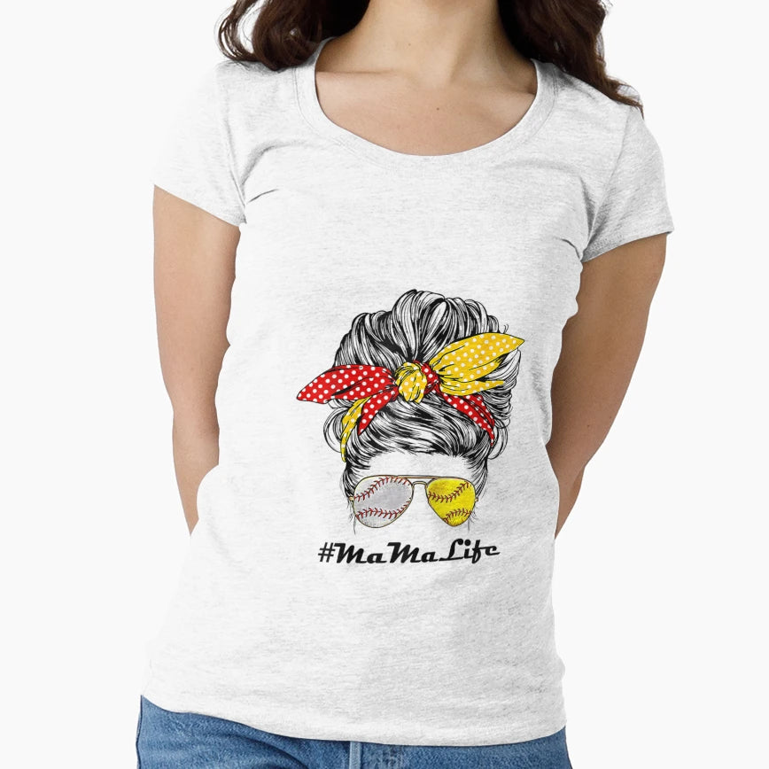 Mom Life Softball T-Shirt - Unique Graphic for Adults - T-Shirt, Sweatshirt, Hoodie