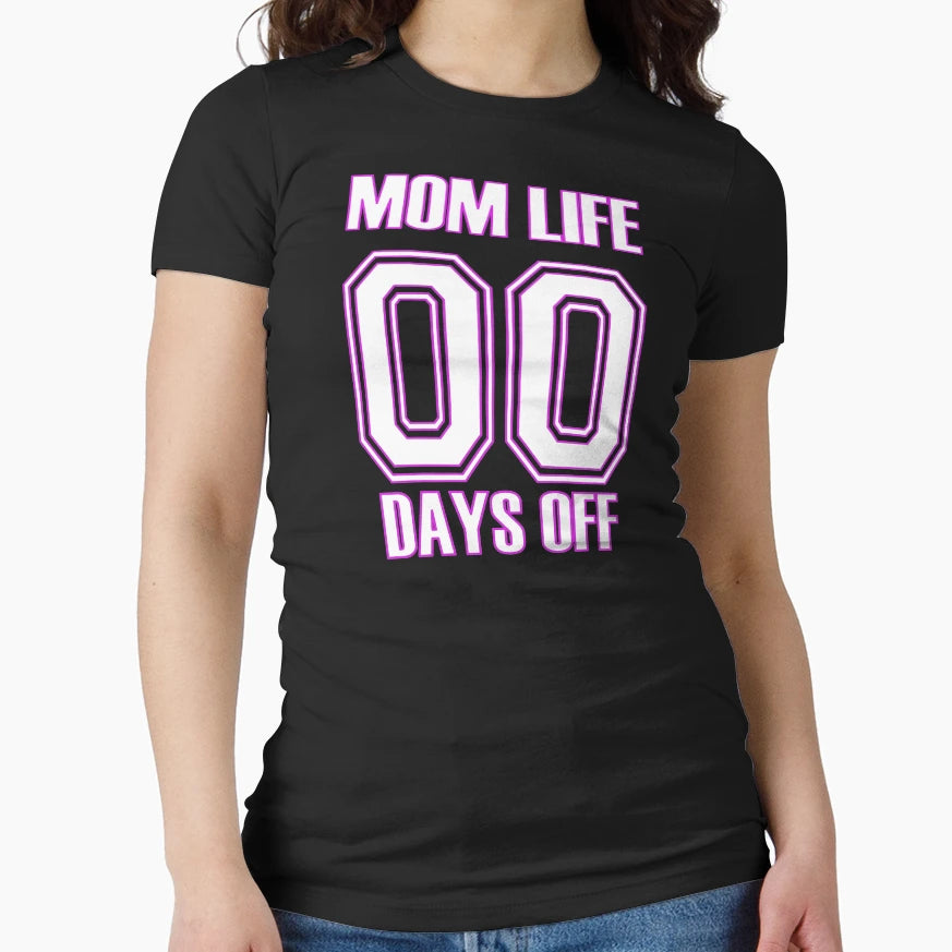 Mom Life No Days Off Football Jersey T-Shirt - Minimalist Print for Adults - T-Shirt, Sweatshirt, Hoodie