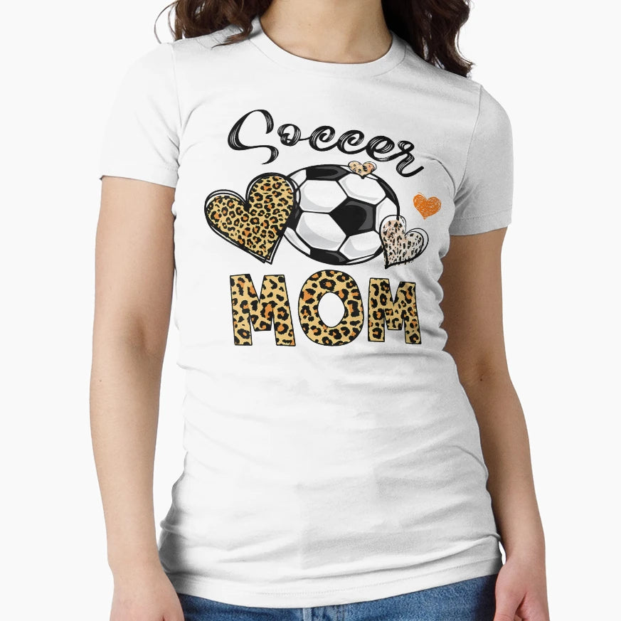 Soccer Mom Game Day Cheer Mom Leopard T-Shirt - Trendy Graphic Unisex - T-Shirt, Sweatshirt, Hoodie