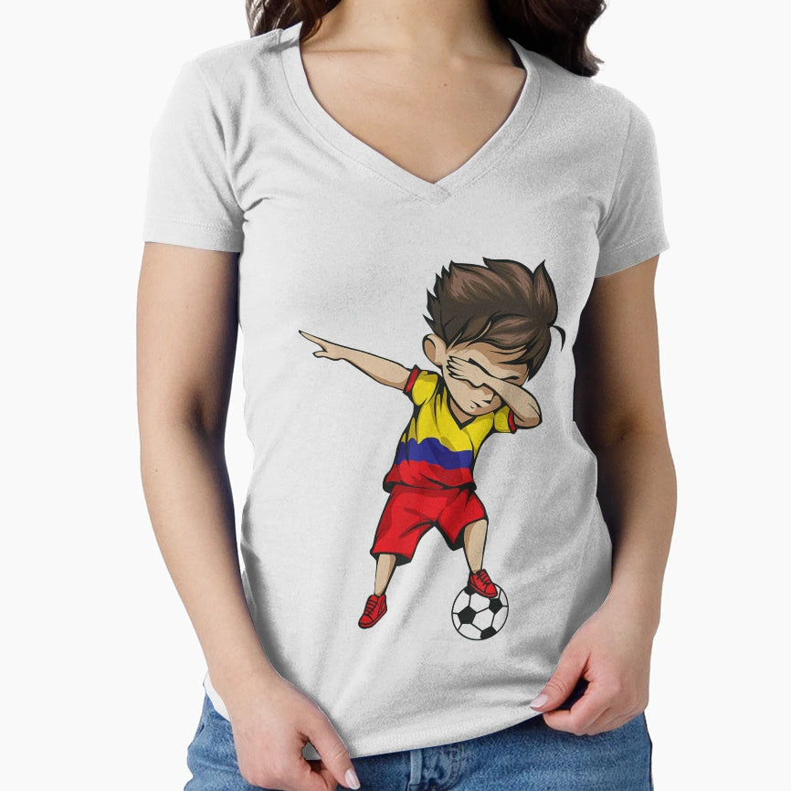 Dabbing Soccer Colombia Jersey T-Shirt - Streetwear Style for Adults - T-Shirt, Sweatshirt, Hoodie
