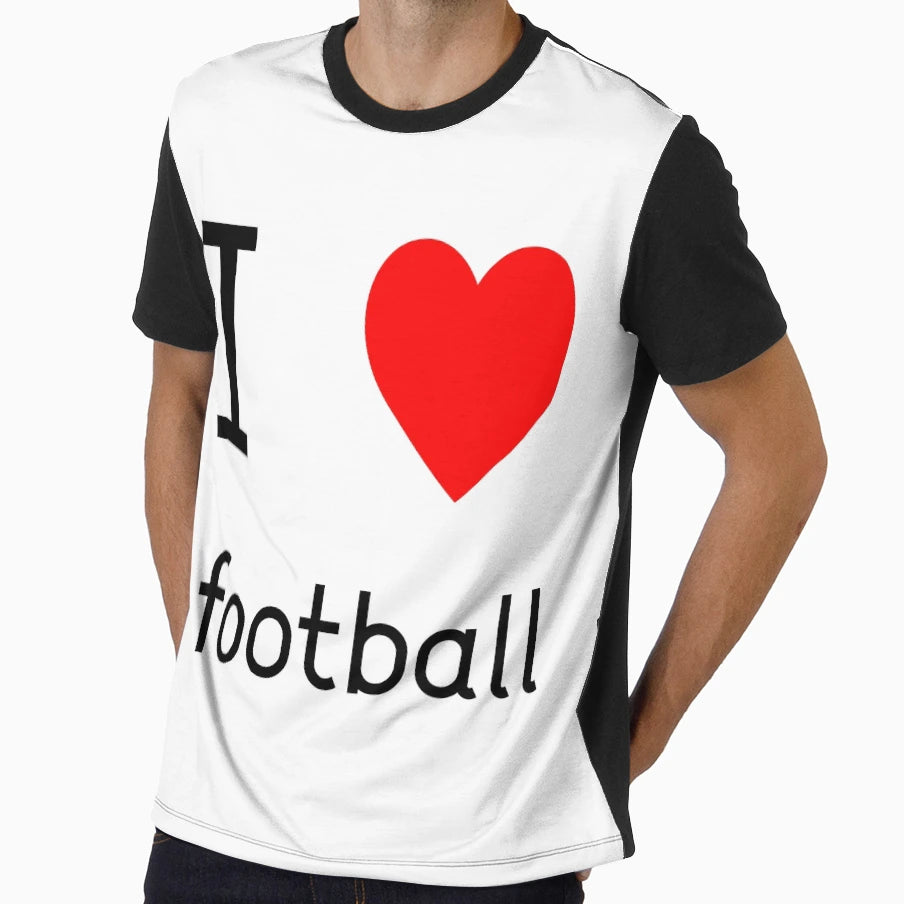 I Heart Football T-Shirt - Graphic Print Unisex - T-Shirt, Sweatshirt, Hoodie