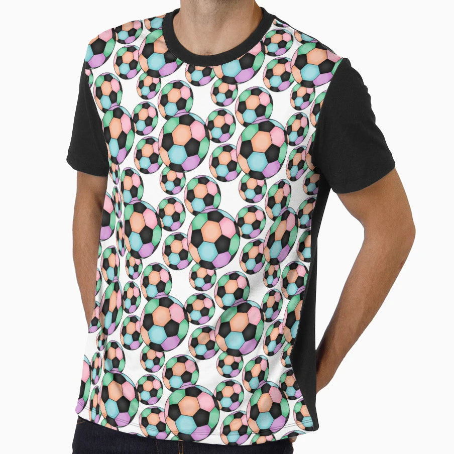 Multicolor Soccerball Football T-Shirt - Minimalist Print for Adults - T-Shirt, Sweatshirt, Hoodie