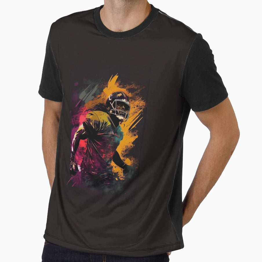Abstract Football Player T-Shirt - Casual Everyday Wear Men Women - T-Shirt, Sweatshirt, Hoodie