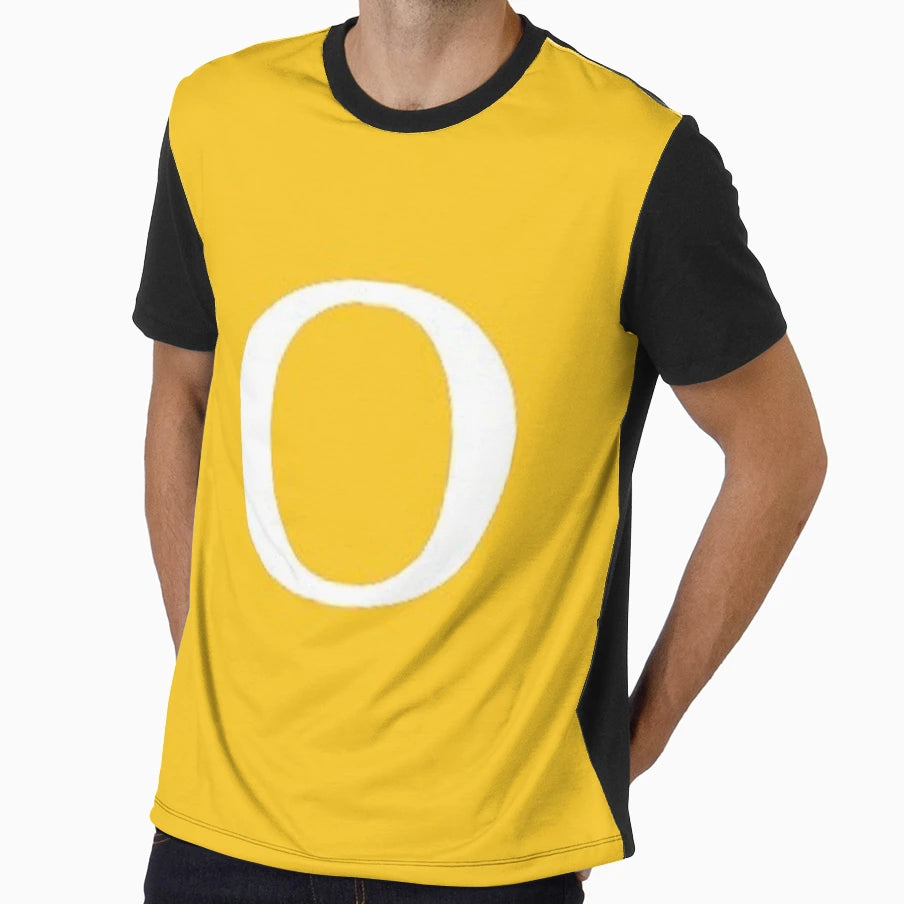 Letter O Gold Yellow T-Shirt - Aesthetic Graphic for Adults - T-Shirt, Sweatshirt, Hoodie