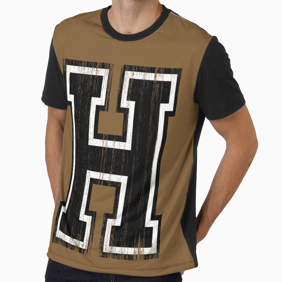 Big Varsity Letter H T-Shirt - Custom Art Print Unisex - T-Shirt, Sweatshirt, Hoodie