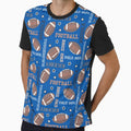 Football Hall Fame Blue T-Shirt - Custom Art Print Unisex - T-Shirt, Sweatshirt, Hoodie