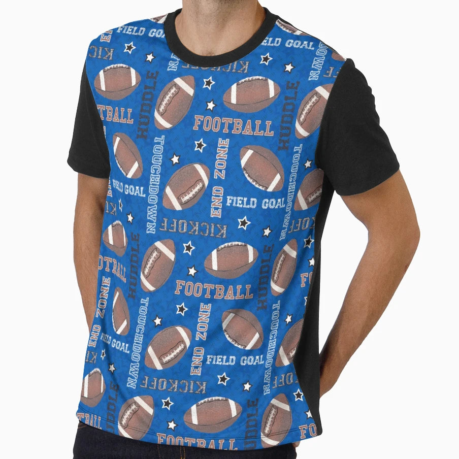 Football Hall Fame Blue T-Shirt - Custom Art Print Unisex - T-Shirt, Sweatshirt, Hoodie