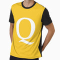 Letter Q Gold Yellow T-Shirt - Custom Art Print for Adults - T-Shirt, Sweatshirt, Hoodie