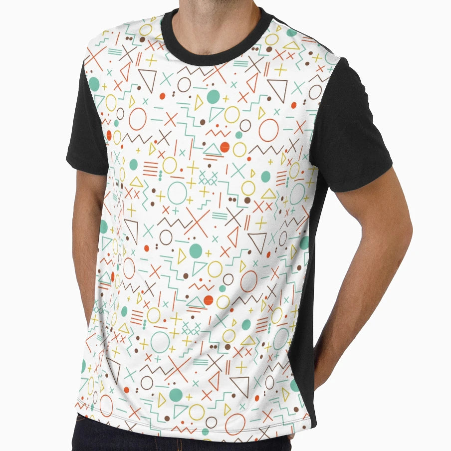 80S Geometric Forms T-Shirt - Minimalist Print Unisex - T-Shirt, Sweatshirt, Hoodie
